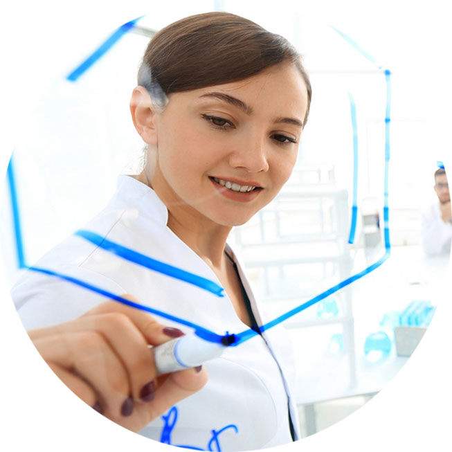 woman and man working - INMAGENE Bio